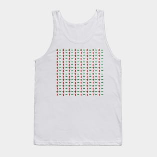 Christmas red and green horizontal and vertical stitches Tank Top